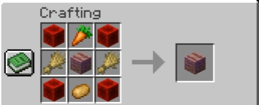 1x Karotte / 1x Kartoffel / 2x Weizen / 4x Redstone Block / 1x Farm Gen Lvl. 1